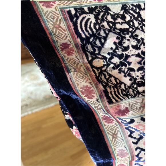 ANTHROPOLOGIE Frida Akemi + Kin Burnout silk Velvet Kimono tunic O/S Multi clr - Picture 3 of 16